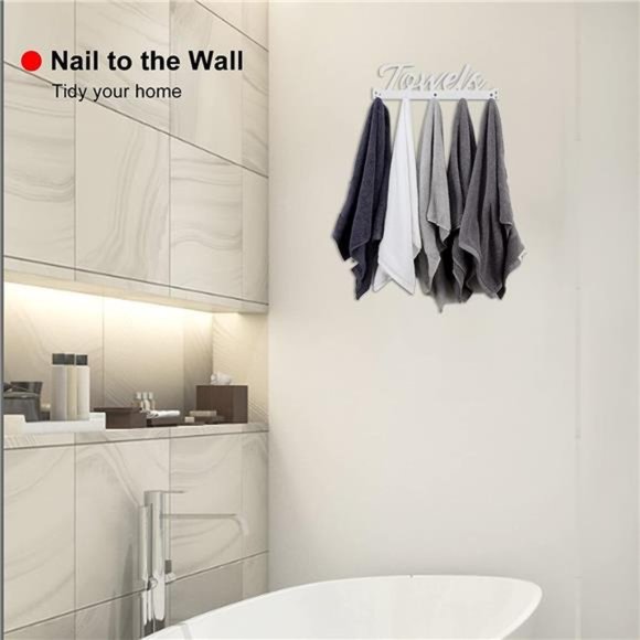 Over The Door Hooks, Towel Rack for Bathroom Towel Holder for Hanging Heavy Duty - Picture 5 of 6